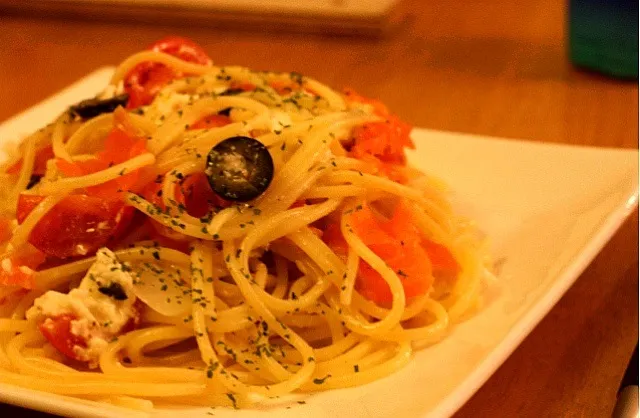 手料理と選択できるのを始めて知りました☆今日はマリネのパスタ♪|だいすけさん