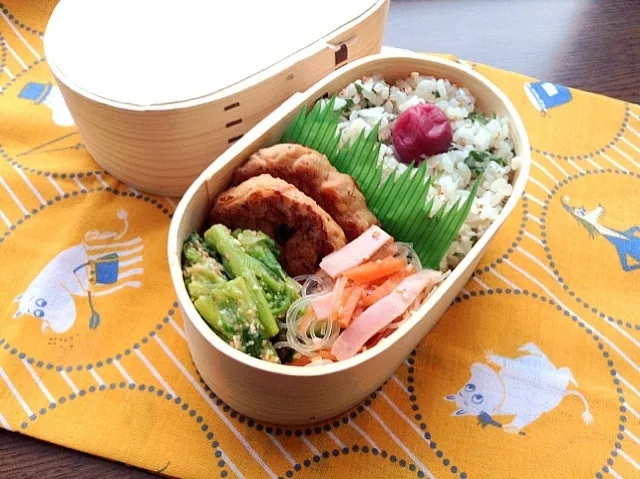 豆腐ツナバーグBENTO♡|黒髪さんさん