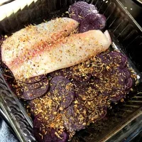 Purple potato tilapia with rosemary and roasted garlic|michelleさん