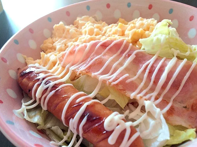 朝ご飯『和風ハムエッグ丼』|鈴木 美菜子さん