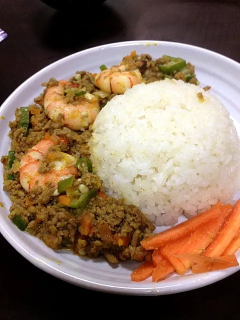 ミカン香る海老とオクラのキーマカレー( ^ω^ )|大きな樹さん