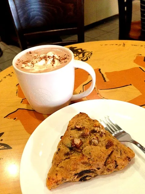 Starbucks - Signature Hot Chocolate & Hazelnut and Fig Scone|sweeettooothさん