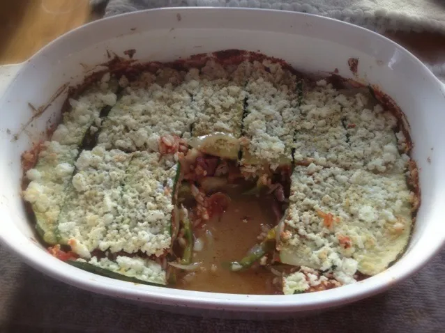 Snapdishの料理写真:Ham, zucchini and rice casserole|Karenさん