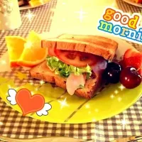 朝の喜びを込めたサンドイッチ☀|cecyさん