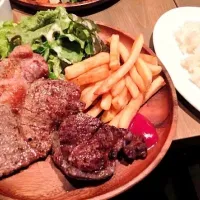 Snapdishの料理写真:今日のランチはステーキプレート