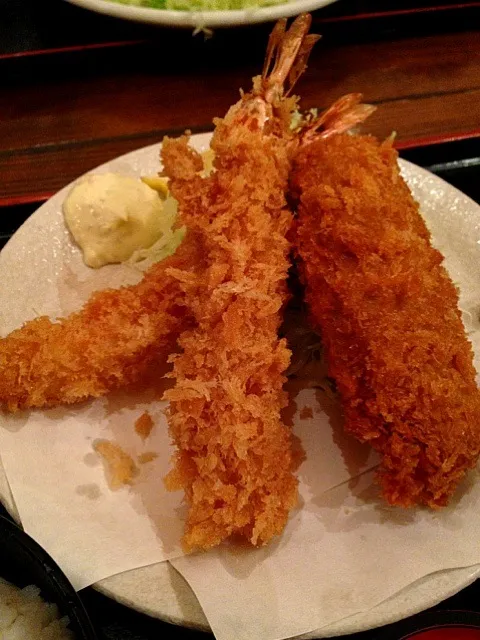 海老フライとメンチカツ定食|さやかさん