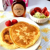 ホットケーキに春キャベツサラダ|ちずるさん