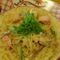 Snapdishの料理写真:サーモンのクリームパスタ|minakoさん