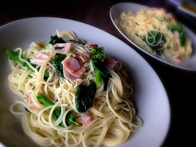 菜の花×ベーコンのパスタ|佐藤 芙紀さん