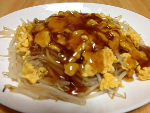 もやしのたまご中華餡掛け|まさとさん