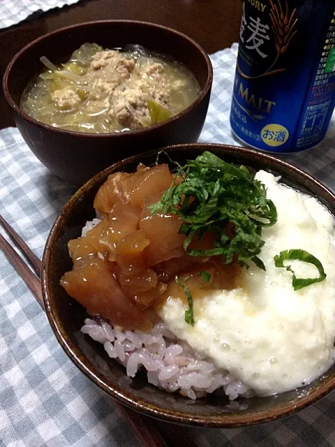 漬けとろろ丼|きゃおさん