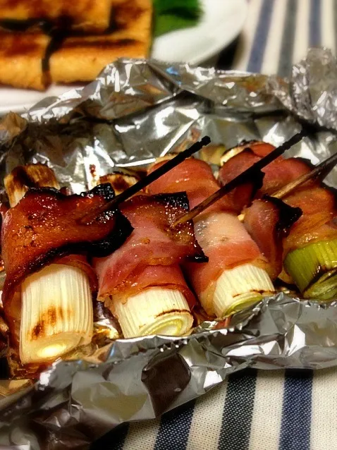 ネギのベーコン巻きバター醤油焼き|カザラさん