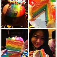 birthday cake 💖rainbow colour🍭|sophia9129さん