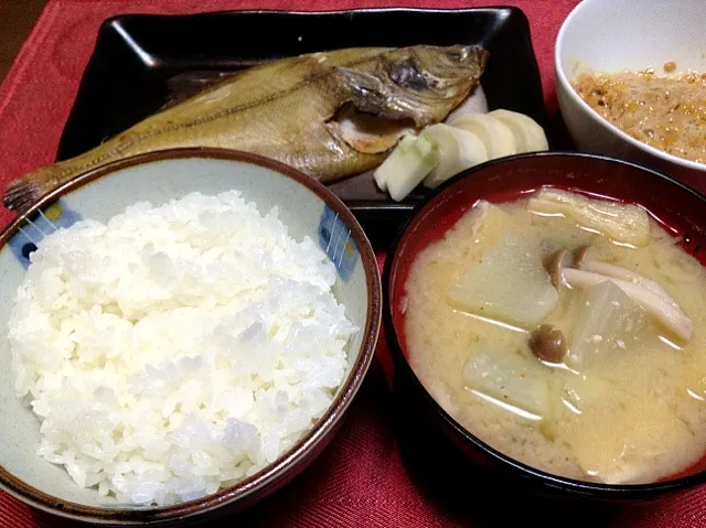 Snapdishの料理写真:炊きたてご飯と大根のお味噌汁|さかもとさん