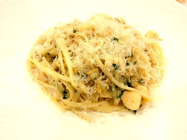 Linguine with bay scallop and clams.|Chrisさん