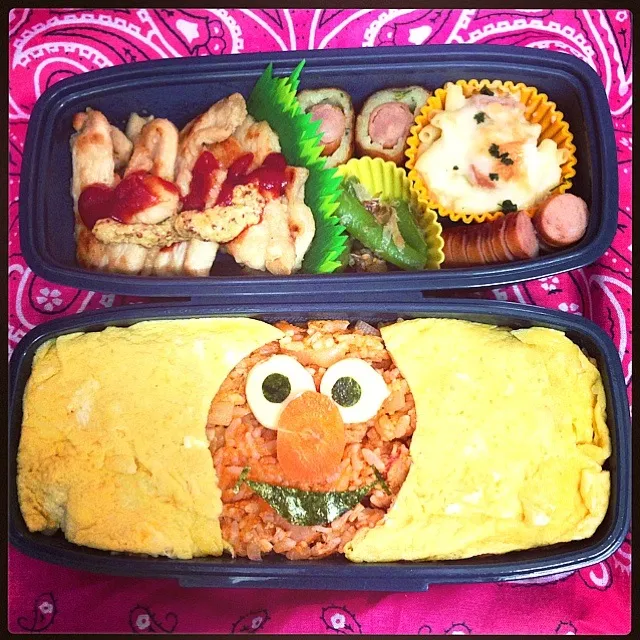 手抜きエルモ…ごめんなさい弁当(」°ﾛ°)｣|のんさん