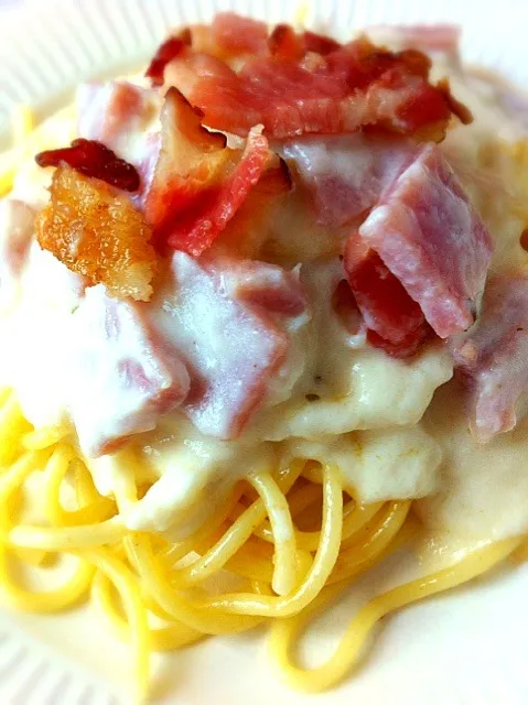 Spaghetti w/carbonara sauce|MoONaaE'さん