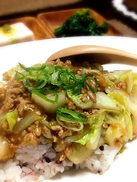 手抜き晩ごはん❤白菜と豚のあんかけ丼♪( ´▽｀)|美和さん