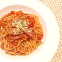 大人なナポリタン風パスタ|なっさんさん