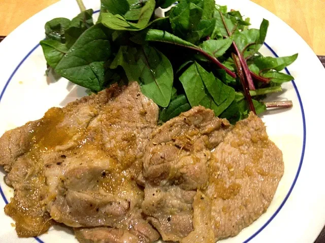 豚肩ロースの生姜焼きとホウレンソウのサラダ|宮尾益人さん