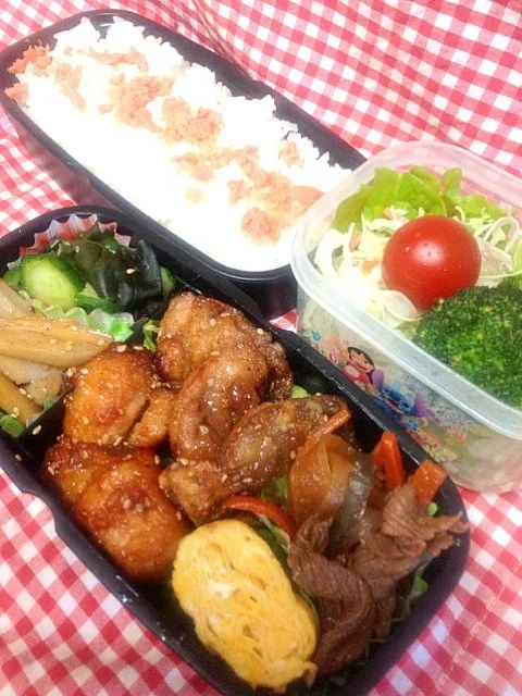 3/19鶏と鯵の唐揚げ弁当|yoshimiさん