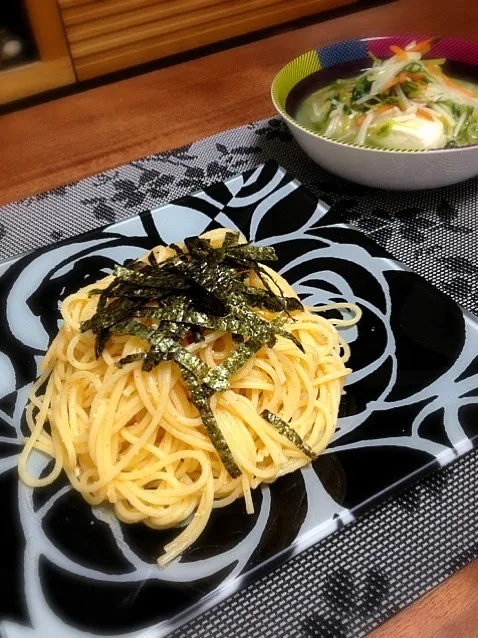 明太パスタと豆腐の野菜あんかけ|ねね子さん