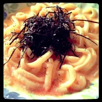 Snapdishの料理写真:明太子クリームうどん|ありささん