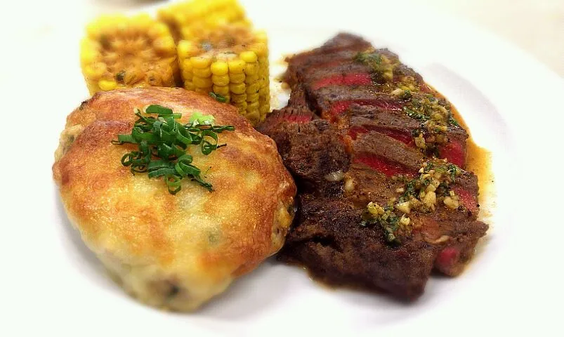 Mexican Steak with Spicy Corn & Gratin Potato|Yehさん