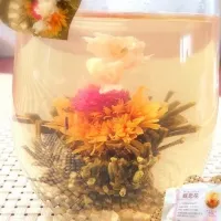 Snapdishの料理写真:Assorted blooming tea🌸ふわっと花咲く工芸茶☕蝶恋花