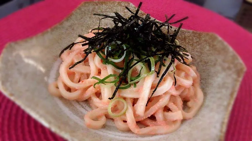 おうちランチ～明太子うどん～|しばこさん