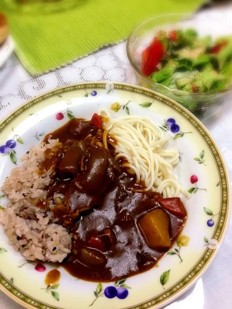 母の味、野菜ゴロゴロカレーライス&うどん|まりさん