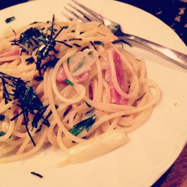 今日のまかないトモコンダテパスタ♪食べかけ💦|🇯🇵ともこちゃん。さん