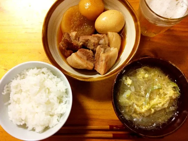 豚の角煮・中華風スープ|びんぶらしさん