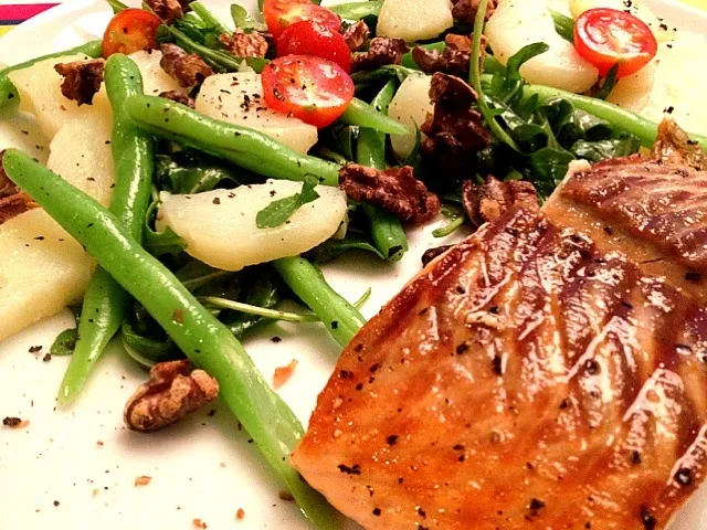 Grilled salmon with French bean salad|12Dragonさん