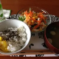 3/20 サラダ、ごま塩ご飯|ざいさん