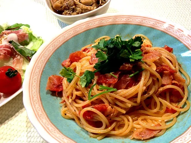 トマトソースパスタ🍅🍅🍅|あっちゃんさん