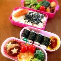 Snapdishの料理写真:0321わたしと娘の学童弁当|しのぶーさん