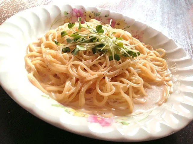 Snapdishの料理写真:スープたらこパスタ|かずさん