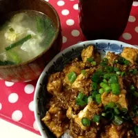 麻婆丼とニラ玉スープ|りょこTDさん