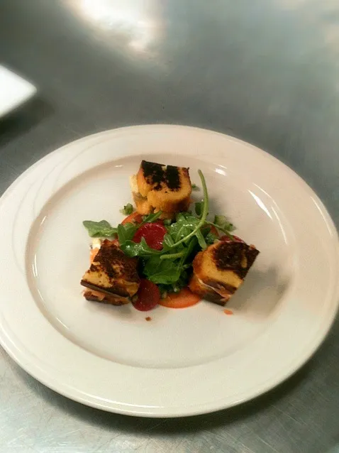 Croque Monsieur with CarameliZed onions Cambozola Cheese and Arugula salad|Shaun Hudsonさん