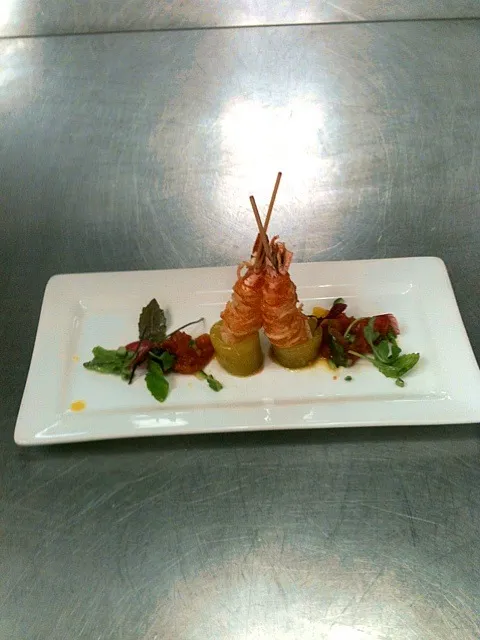 Drunken Shrimp with Tomato Chow and Sweet Mustard Pickles|Shaun Hudsonさん