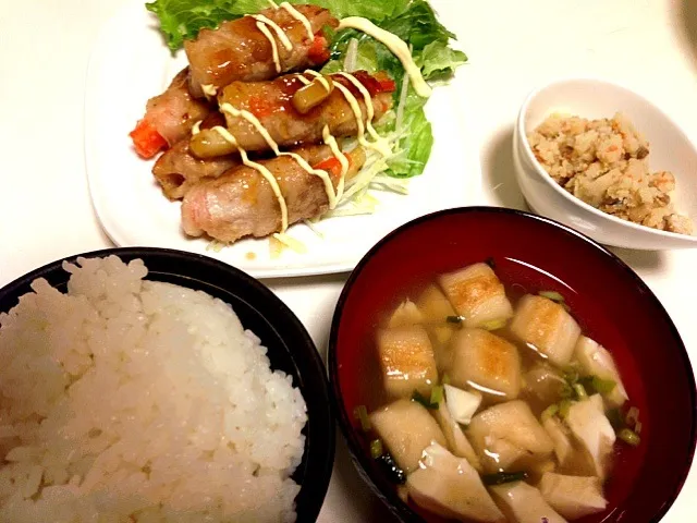 野菜肉巻き 麩と蓮根おろし汁|美紀さん