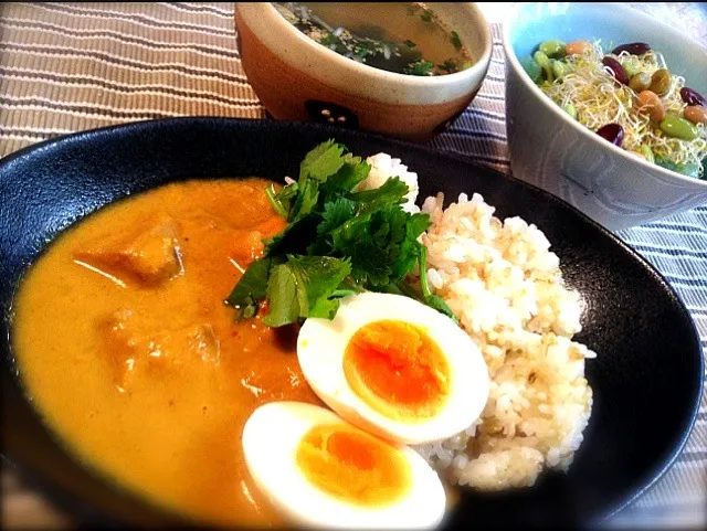 手抜きタイカレー&豆こんにゃく豆腐サラダ|nonnoさん