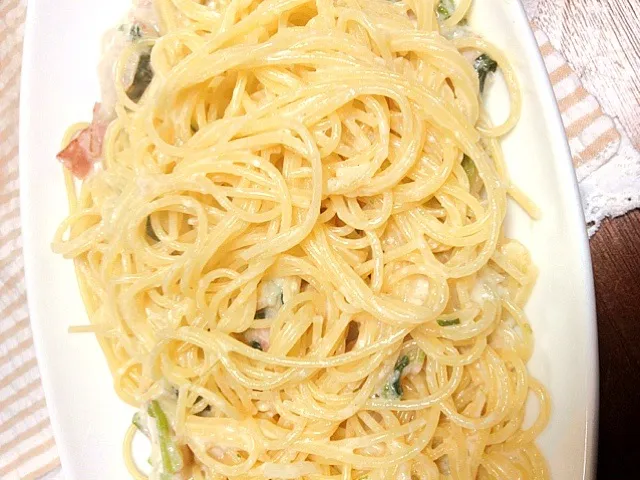 ほうれん草のクリームソースパスタ|あいさん