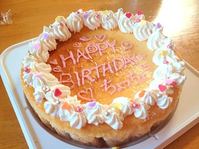 Snapdishの料理写真:BIRTHDAYチーズケーキ(*^^*)|さおりさん