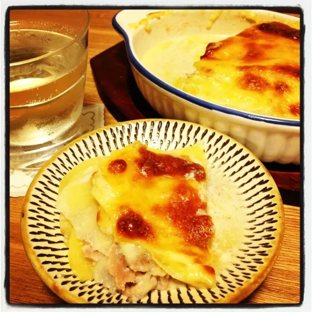 じゃがいもと豚薄切り肉の重ね焼き|えんさん