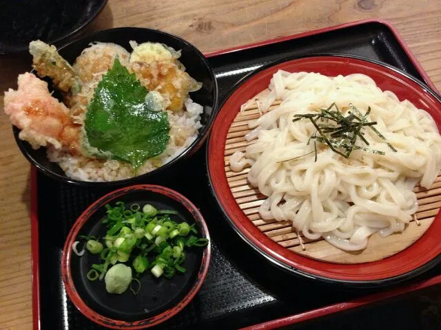 ほり野:ざるうどんとミニ野菜天丼セット|つーさん