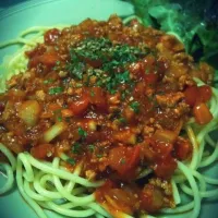 Snapdishの料理写真:spagetti with  sauce|saranjit wongkumさん