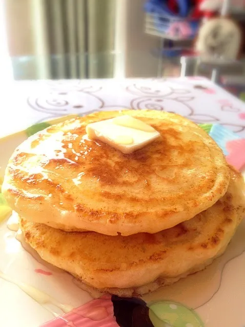 yutanpochanさんの、簡単な一手間で驚きのしゅわふわっ！ホットケーキ❤で朝ごはん( ›◡ु‹ )❤|ゆぅこさん