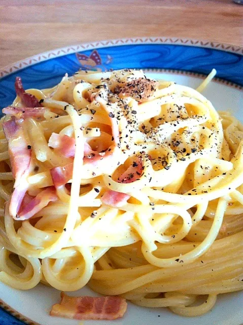 今日お昼ごはん。カルボナーラ|堀口 めぐみさん